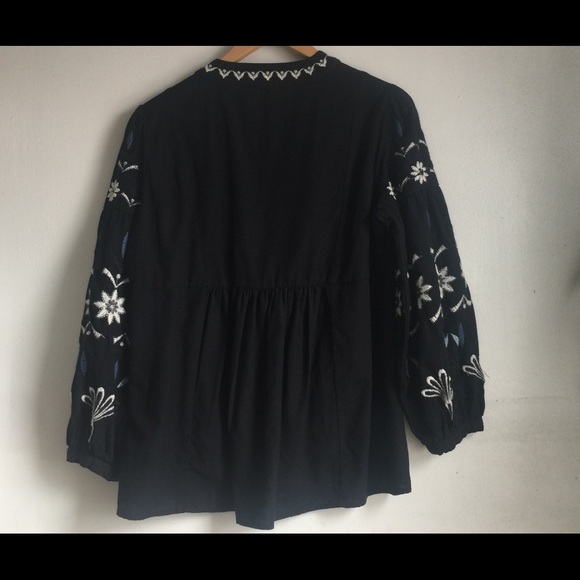 ZARA Embroidered Cotton Overshirt - Picture 12 of 16